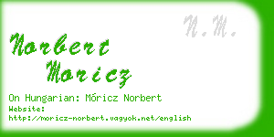 norbert moricz business card