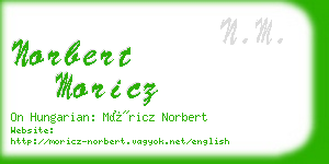 norbert moricz business card